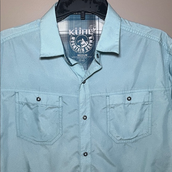 KÜHL Men’s Stealth Short Sleeve Shirt Light Blue Medium - Picture 4 of 10